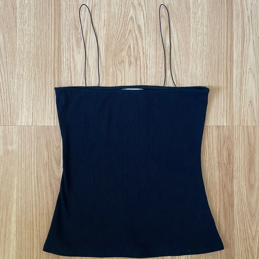 Black ribbed tank top